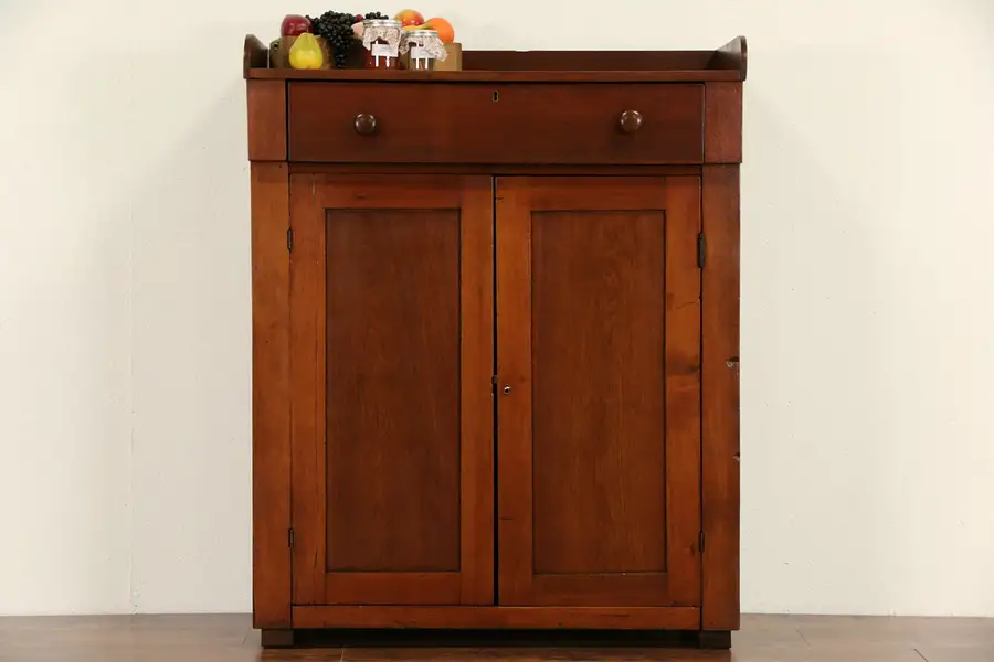Main image of Victorian 1860's Antique Walnut Country Jelly Pantry Cupboard, Ohio