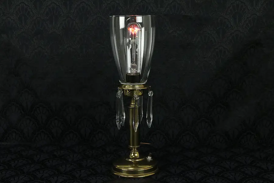 Main image of Aerolux Phosphorescent Flower Neon Light Bulb, Vintage Brass Lamp