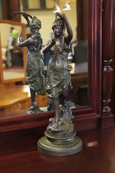 Main image of Muse of Music Euterpe Playing Harp Statue