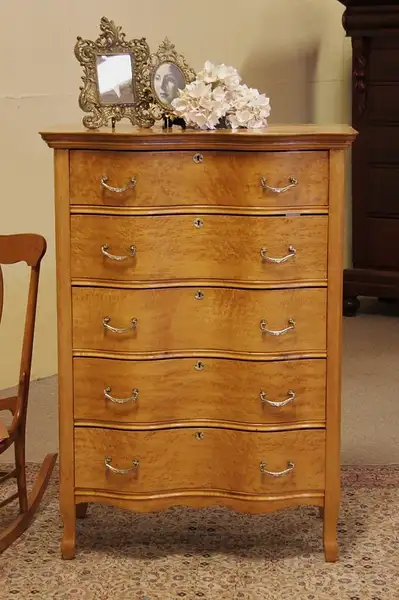 Main image of Birdseye Maple Highboy Tall Chest or Dresser