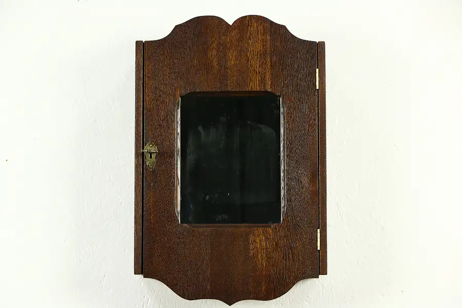 Main image of Oak 1900 Antique Medicine Chest or Wall Hanging Cupboard
