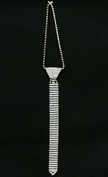 Main image of Vintage Jewelry Rhinestone Neck Tie Necklace