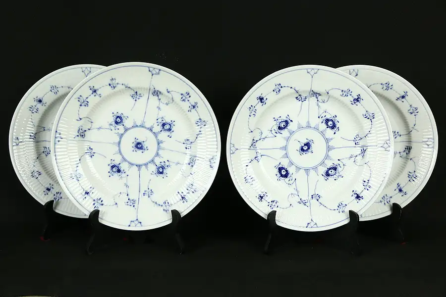 Main image of Royal Copenhagen Blue Fluted Set of 4 10" Deep Dinner Plates