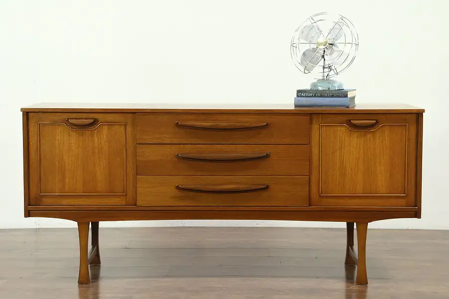 Main image of Teak Midcentury Modern Sideboard, Server, Credenza or TV Console Cabinet