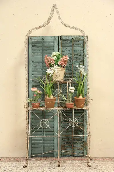 Main image of Victorian 1890's Antique Wire Garden Plant Stand