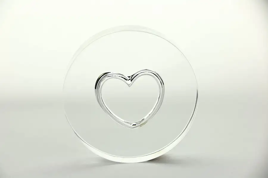 Main image of Heart Crystal Paperweight Signed Orrefors of Sweden
