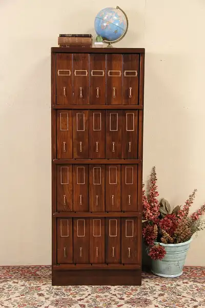 Main image of Schwartz 20 Drawer 1920's Doctor or Pharmacy Medicine File Cabinet