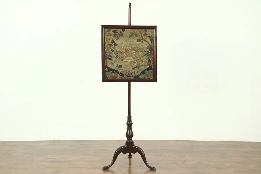 Main image of Fireplace Screen, Antique Needlepoint & Petit Point, England