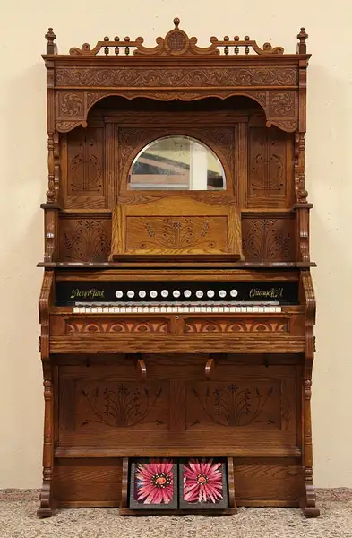 Main image of Oak Eastlake Story & Clark Chicago Pump / Reed Organ