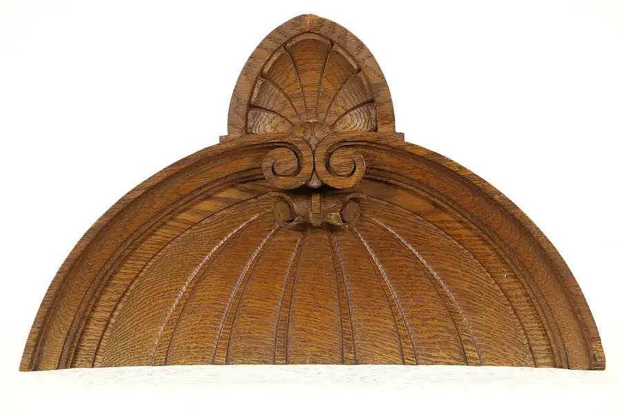 Main image of Oak Antique Architectural Salvage Carved Shell Crest