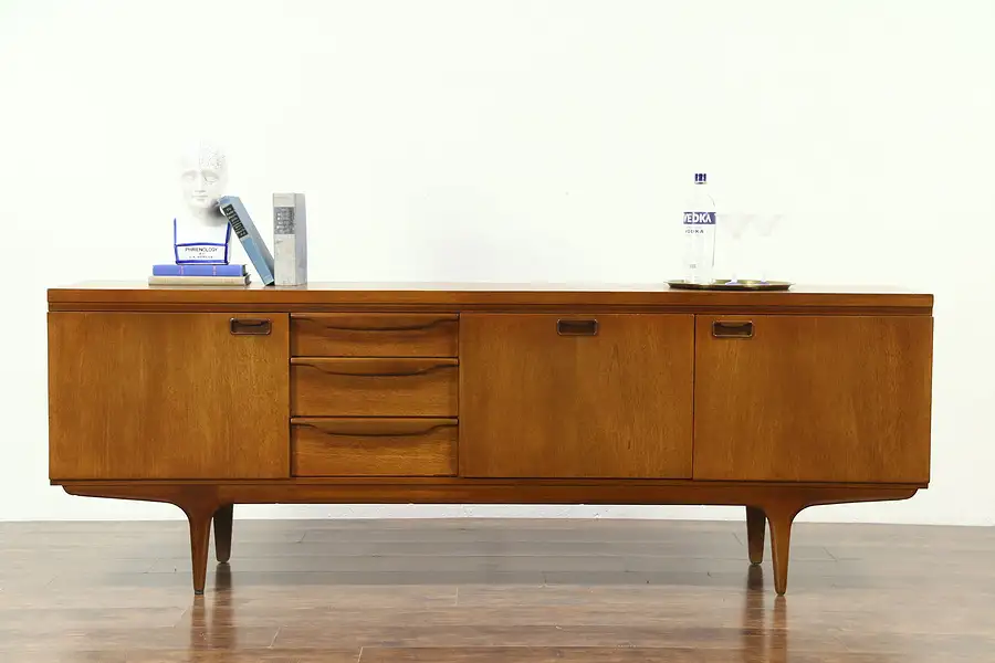 Main image of Midcentury Modern 1965 Vintage Teak Bar Cabinet or Wide TV Console, England