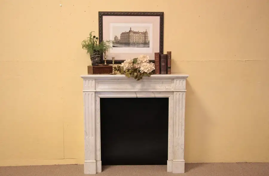 Main image of White Marble Fireplace Mantel & Surround