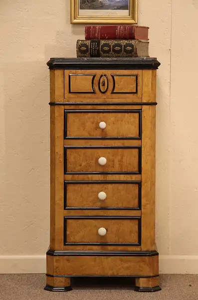 Main image of Birdseye Maple & Ebony Pedestal or Nightstand
