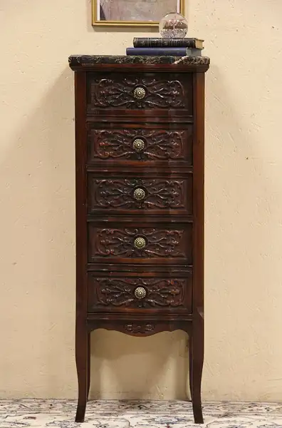 Main image of Marble Top Lingerie Chest, Nightstand or Pedestal