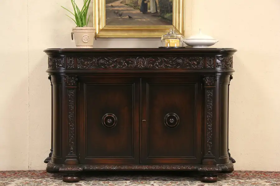 Main image of Renaissance Carved 1925 Sideboard, Server or Hunt Board
