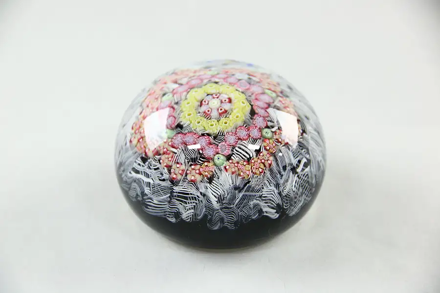 Main image of Baccarat Signed Millefiori Blown Glass Paperweight