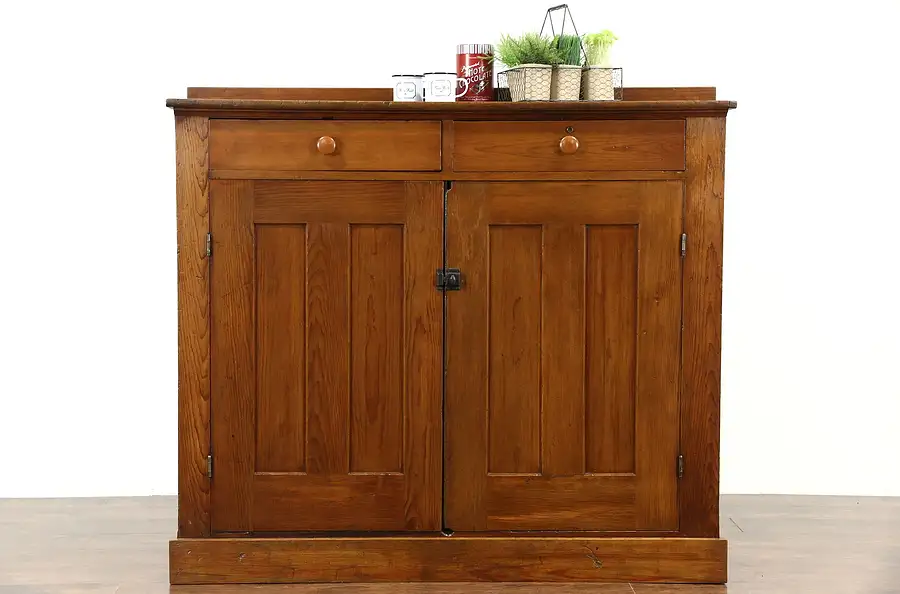 Main image of Country Pine 1890's Antique Rustic Cabinet or Pantry Jelly Cupboard