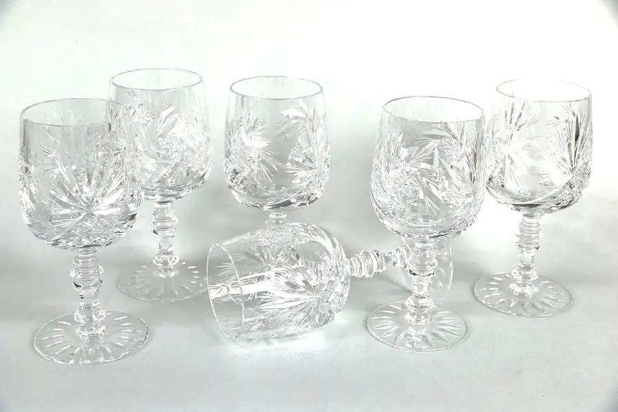 Main image of Colwein by Kristall Neubert Set of 6 Wine or Water Goblets 6 1/2", Cut Crystal