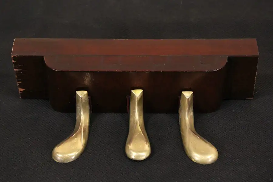 Main image of Set of 3 Brass Vintage Piano Pedals from 1951 Krakauer