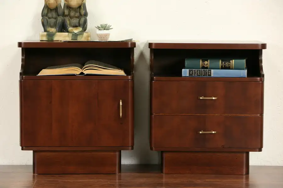 Main image of Midcentury Modern Pair of Nightstands or End Tables, 1950's Vintage