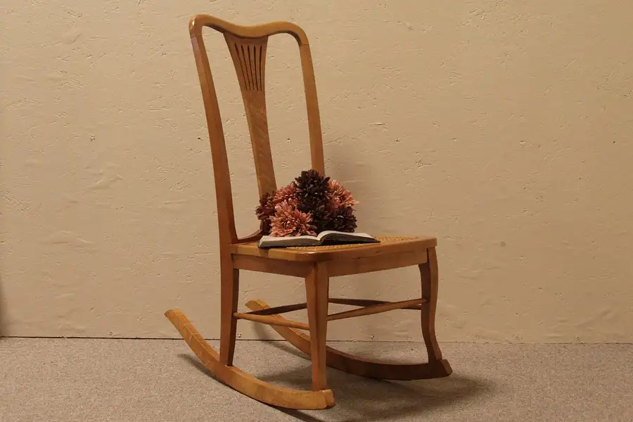 Main image of Birdseye Maple Antique 1910 Rocking Chair