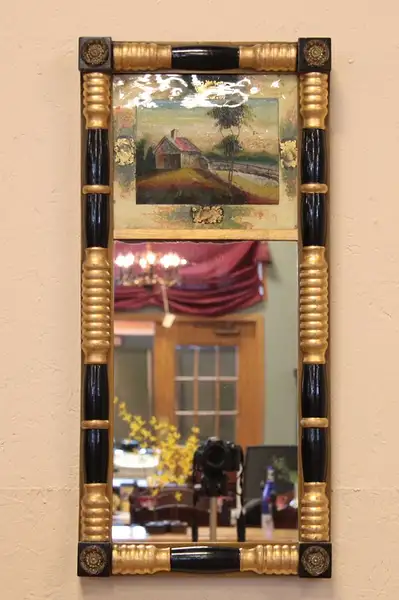 Main image of Empire 1800 Gold & Reverse Painted Mirror