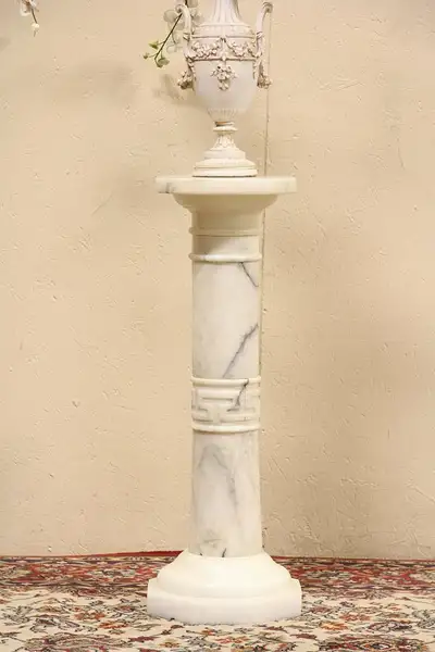 Main image of Italian Alabaster Stone 1910 Antique Column or Pedestal