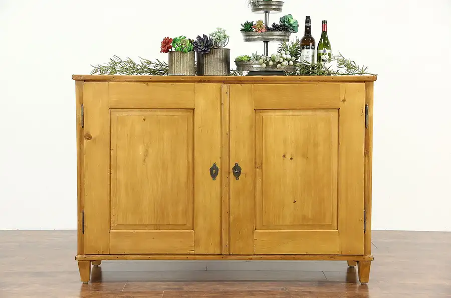 Main image of Country Pine Antique 1890's Sideboard, Pantry Cupboard or TV Console Cabinet