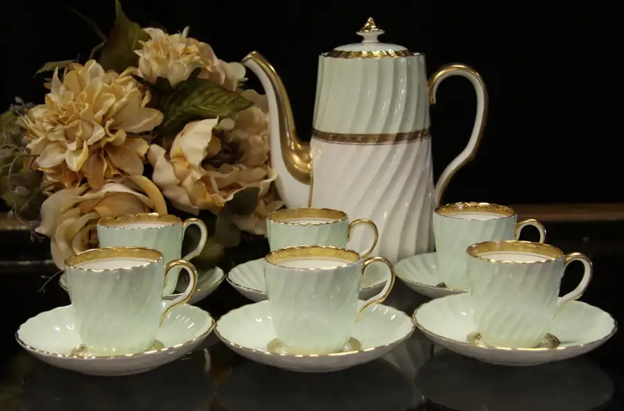 Main image of Minton Somerset Set, Coffee Pot, 6 Demitasse Cups