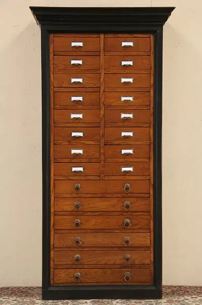 Main image of Oak & Pine 1890 Antique 22 Drawer File Cabinet