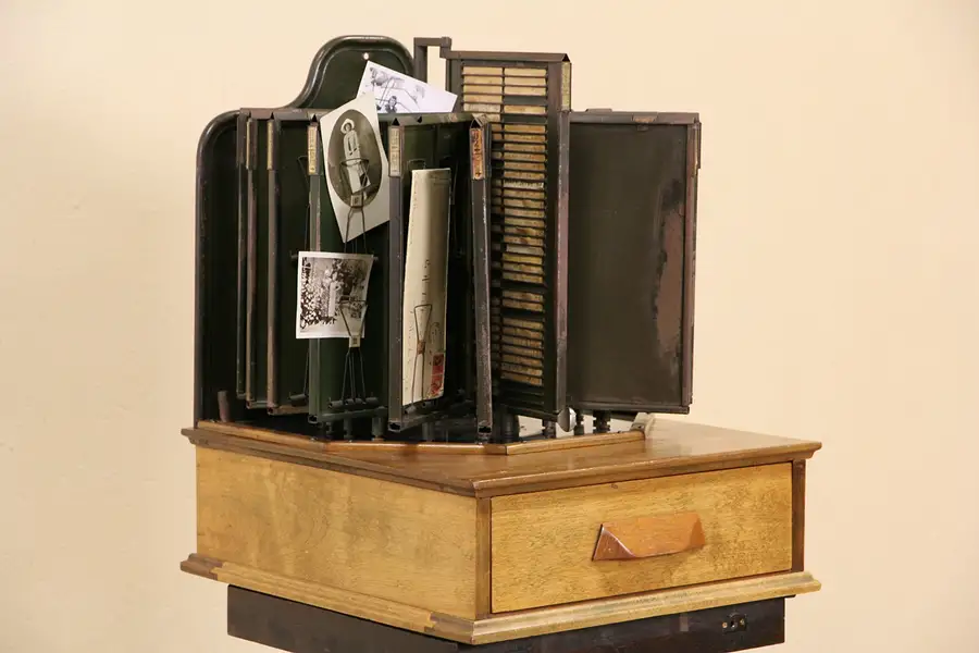 Main image of McCaskey Register, Antique 1910 Flip Index File for Cards, Bills, Papers