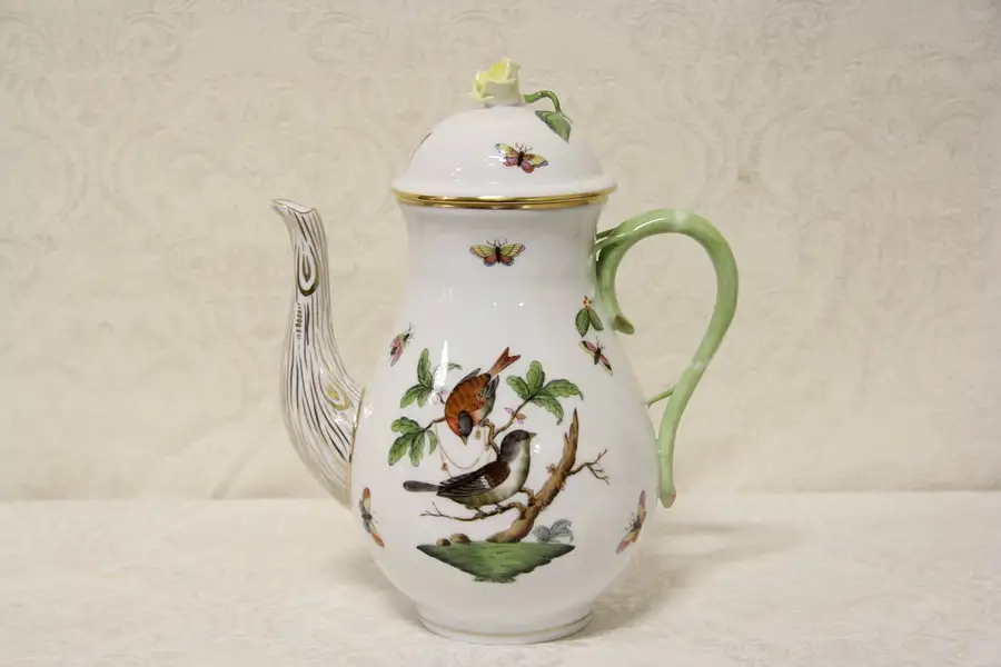 Main image of Herend Rothschild Bird 10" Coffee Pot, Yellow Rose