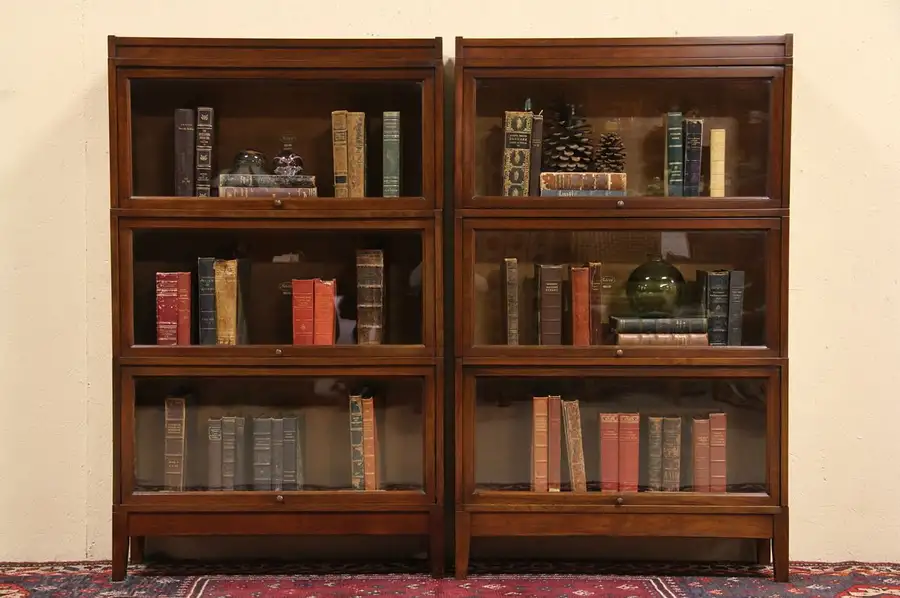 Main image of Pair of Macey Stacking Lawyer or Barrister Antique 1915 Bookcases