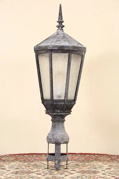 Main image of New York City Salvage 1920's Antique Street Light Lamp or Lantern, Socket