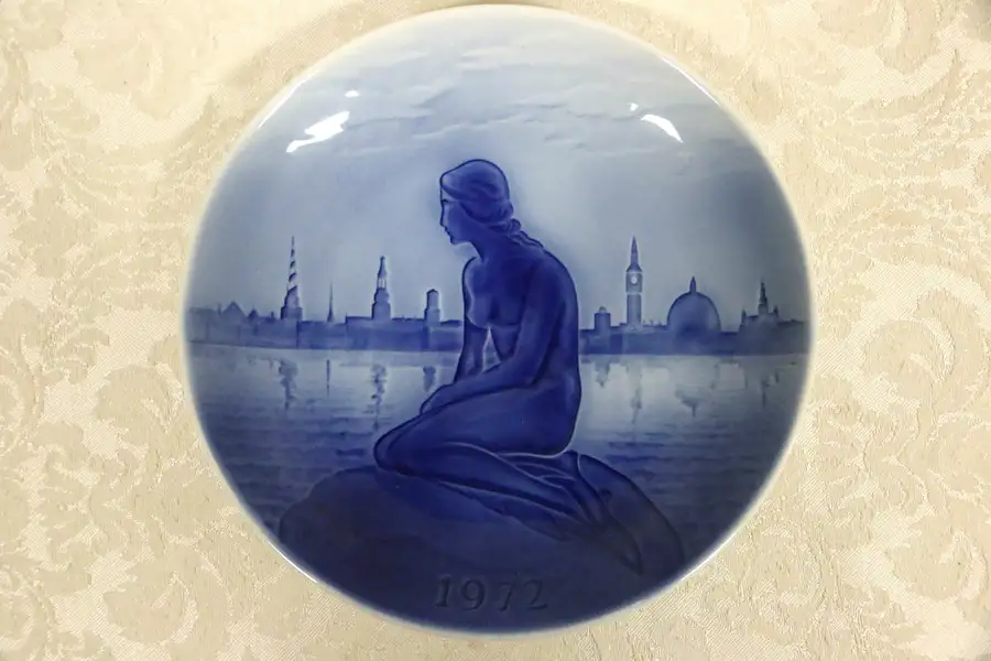 Main image of Svend Jensen The Little Mermaid 1972 Plate Denmark Old Copenhagen Blue