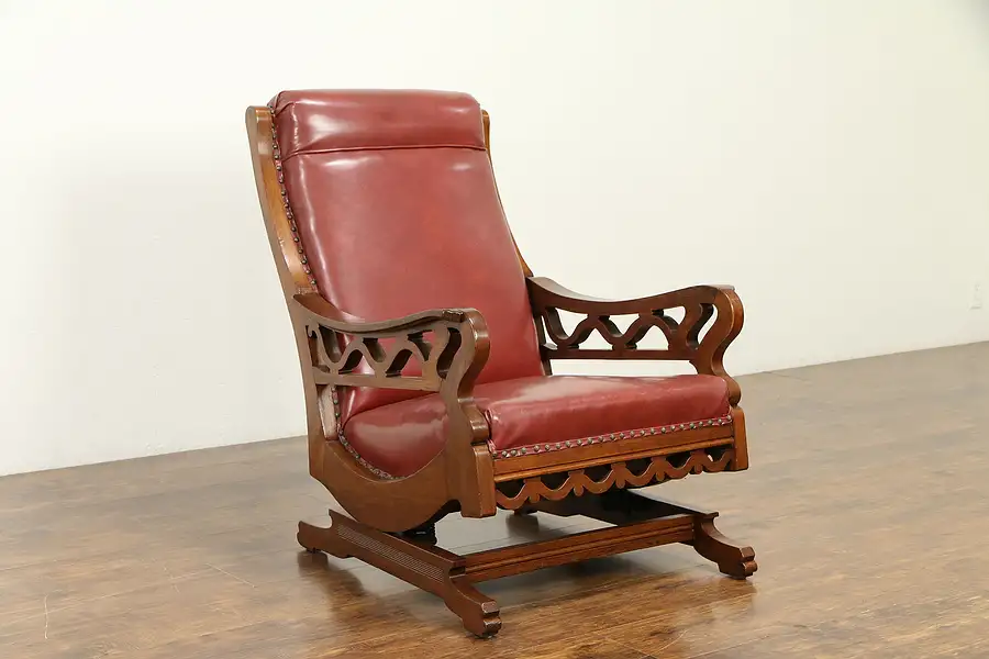 Main image of Victorian Rocker Antique Walnut Platform Rocking Chair