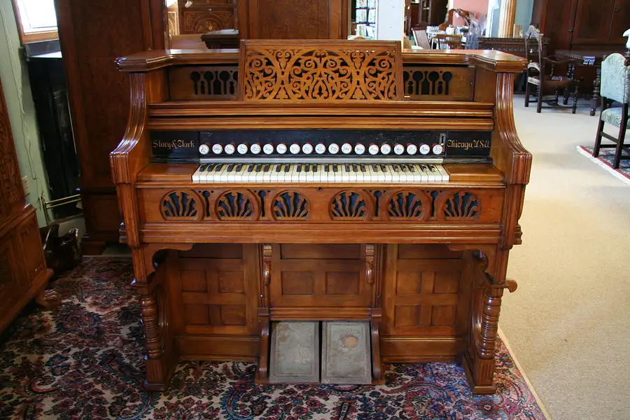 Main image of Story and Clark Eastlake 1890's Oak Concert Organ