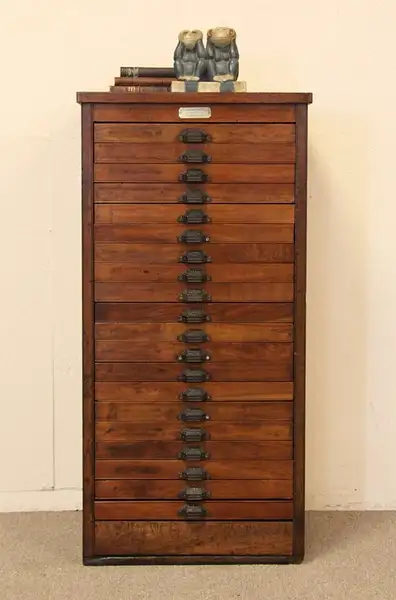 Main image of Country Cherry Printer Collectors or Jewelry Cabinet
