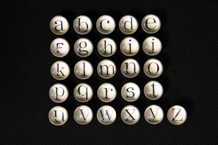 Main image of Set of 26 Vintage Alphabet Knobs or Pulls