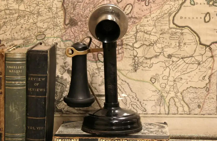 Main image of Kellogg Antique 1908 Black Candlestick Telephone