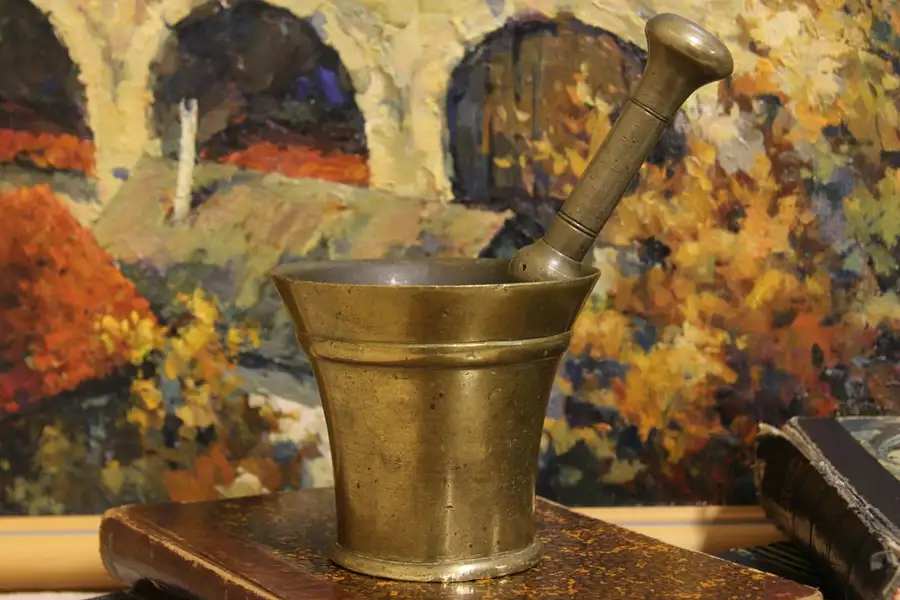 Main image of Bronze 1860 Antique Apothecary Mortar & Pestle