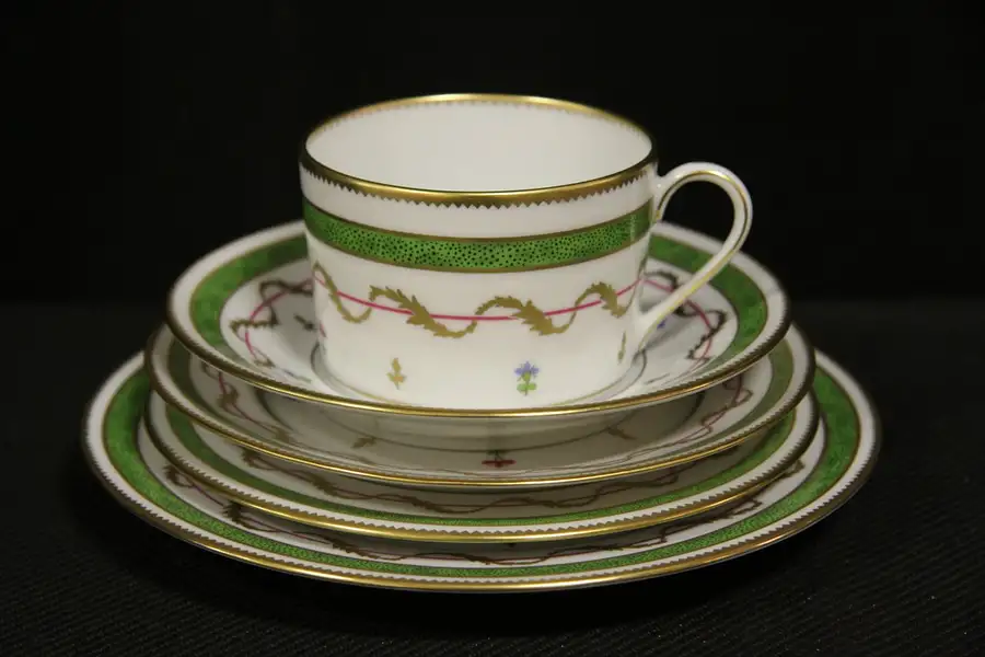 Main image of Haviland Limoges 5 Pc. China Vieux Paris Vert Pattern