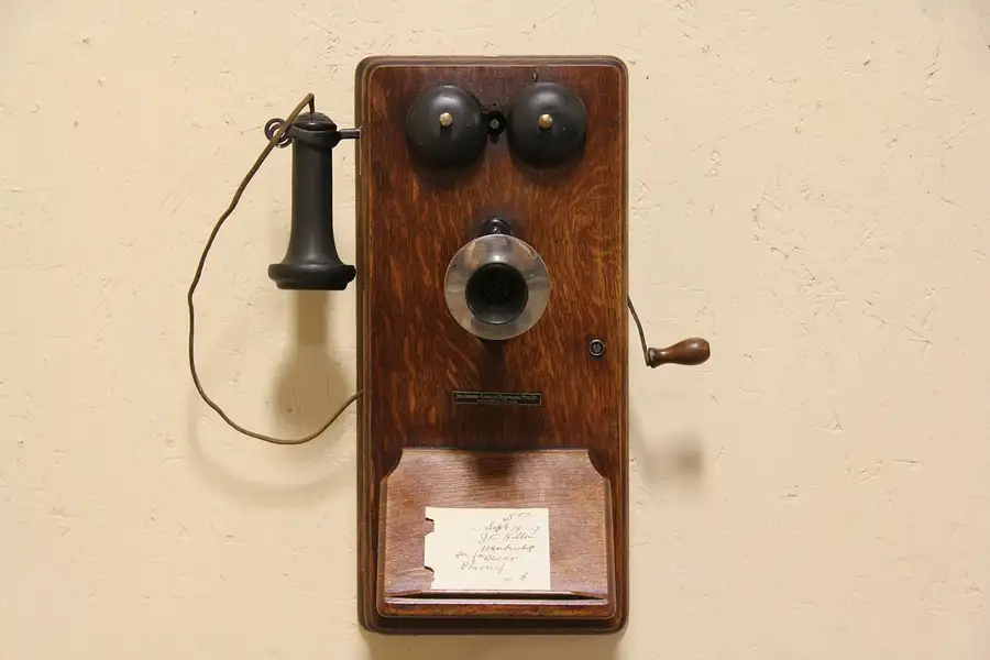 Main image of Stromberg Carlson Oak 1910 Antique Wall Phone