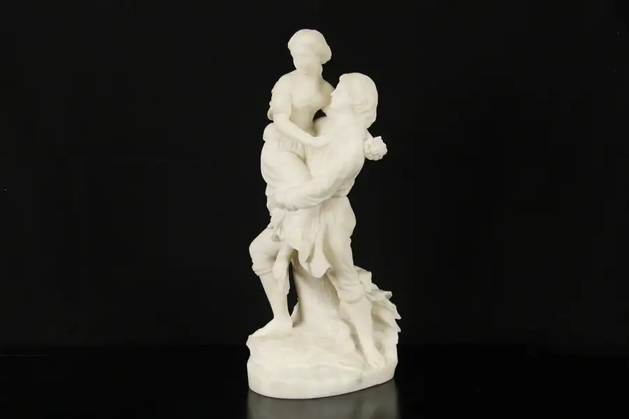 Main image of Marble Statue of a Couple Late 1800's Antique