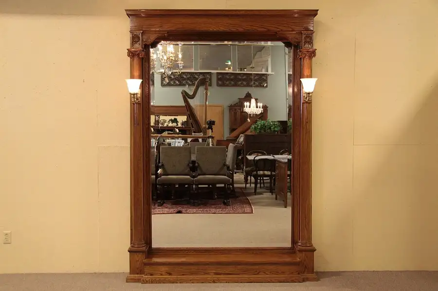 Main image of Victorian Oak Hall or Pier Mirror
