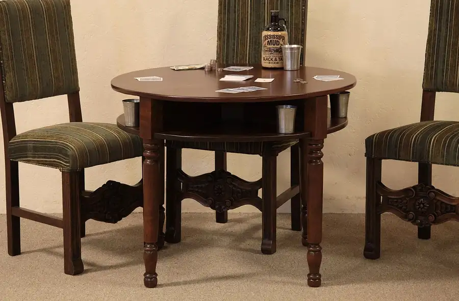 Main image of Victorian Tavern or Pub Game Table, Mug Shelf