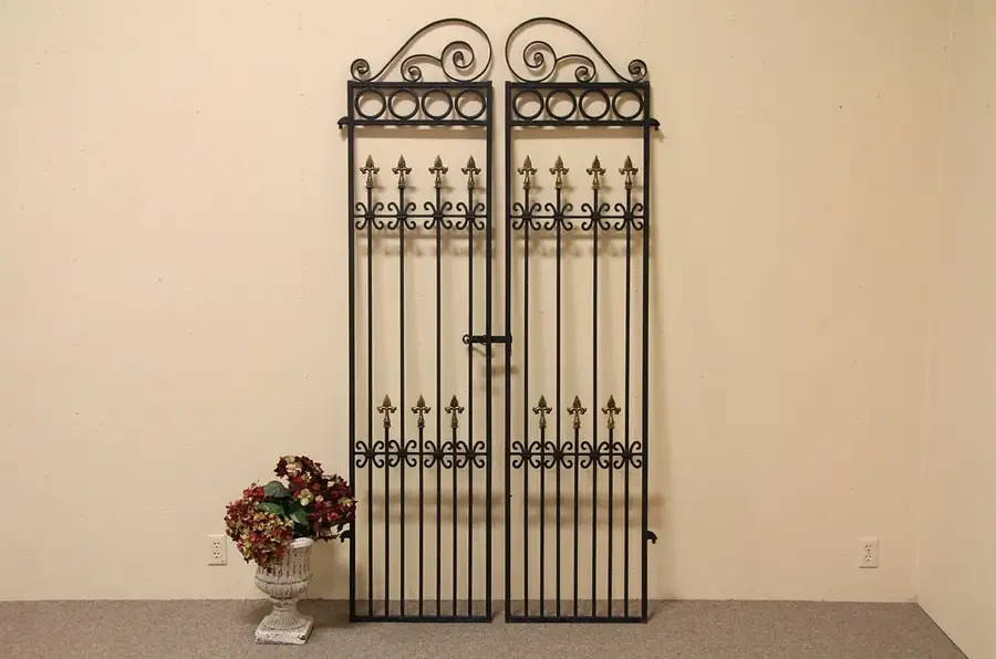 Main image of Pair Wrought Iron Garden or Wine Cellar Gates