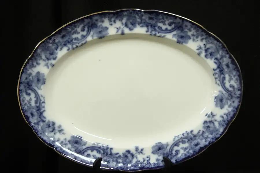 Main image of Doulton Burslem Melrose 1890 Antique Flow Blue 18" Oval Platter