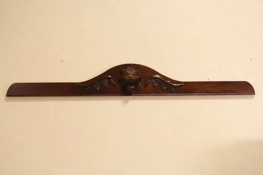 Main image of Lion Head Crest, Vintage Oak Architectural Salvage