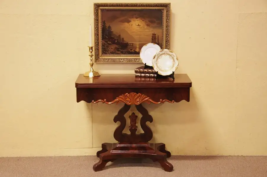 Main image of Antique Empire Folding Top Mahogany Game Table